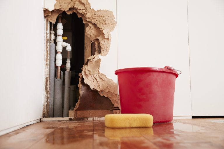 Burst water pipes causing water damage — South Florida restoration